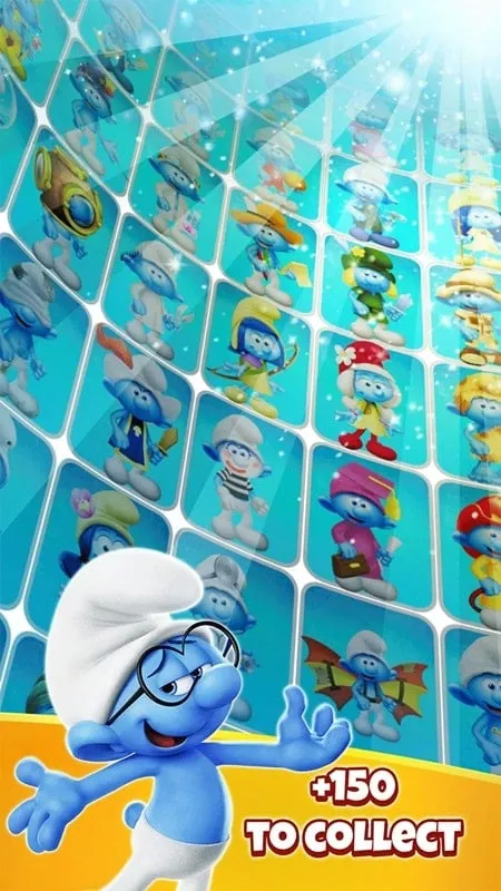 Smurfs Bubble Shooter gameplay on an Android device.