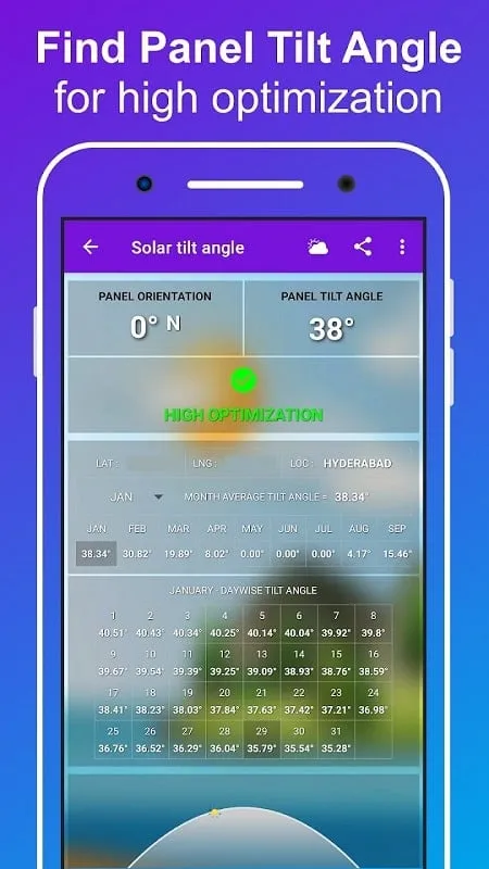 SolarCalc Pro interface with key features highlighted.