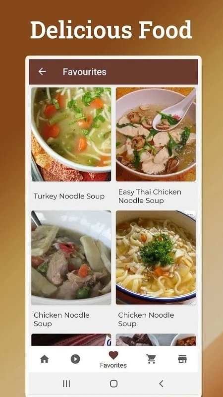 Soup Recipes mod android interface