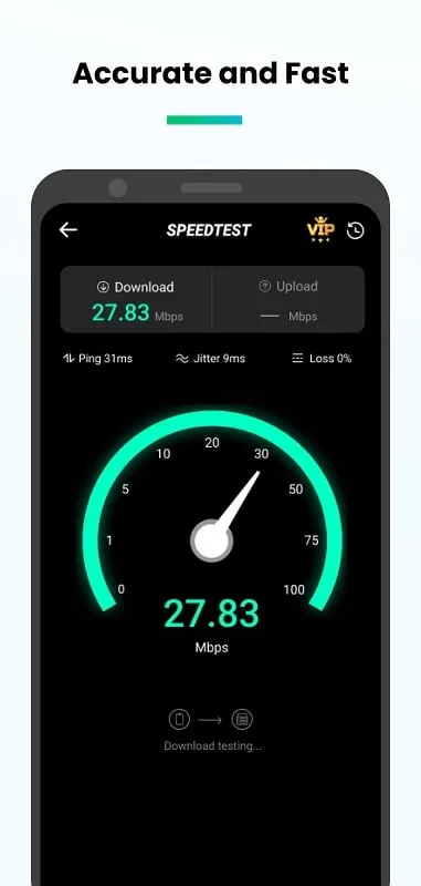 Speed Test Wifi Analyzer mod interface showing premium features