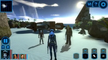 Star Wars KOTOR installation process on an Android phone.