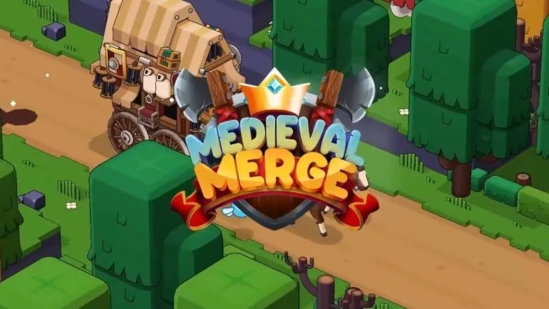 Tampilan awal Medieval Merge menunjukkan gameplay.