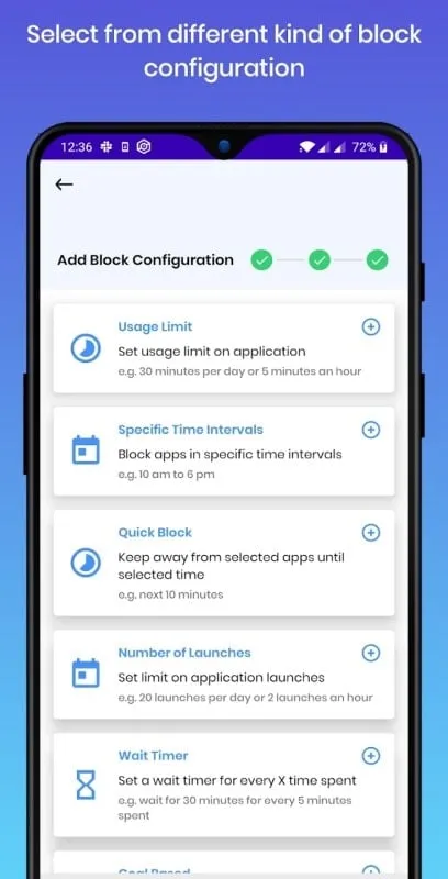 Stay Focused mod interface showing premium features