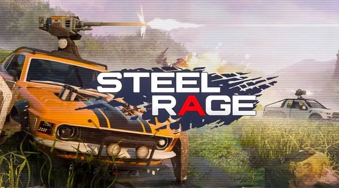 Steel Rage gameplay screenshot showing intense vehicular combat.