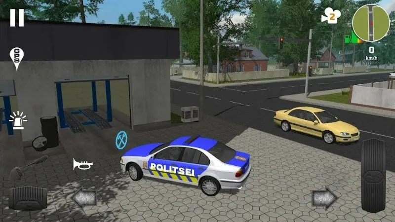 Step-by-step guide demonstrating the installation of the Police Patrol Simulator game on an Android mobile device.