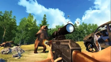 Step-by-step guide with screenshots for installing the Hunting Simulator 4x4 MOD APK on an Android device.