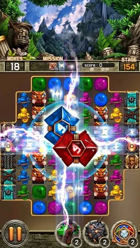 Strategic gameplay in Jewel Temple Island.