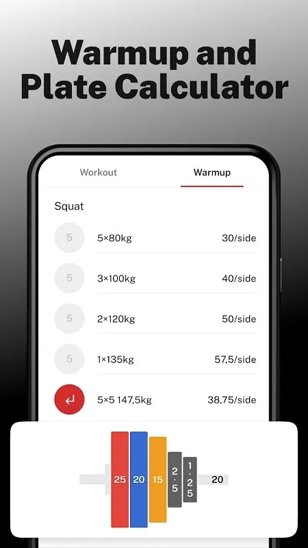 Recurso de cálculo de peso do StrongLifts Weight Lifting Log Mod APK