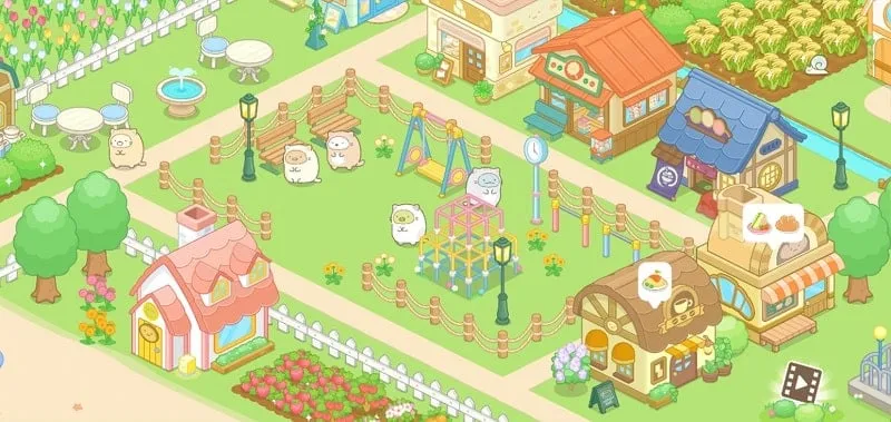 Sumikkogurashi Farm gameplay screenshot showing the farm area and characters.