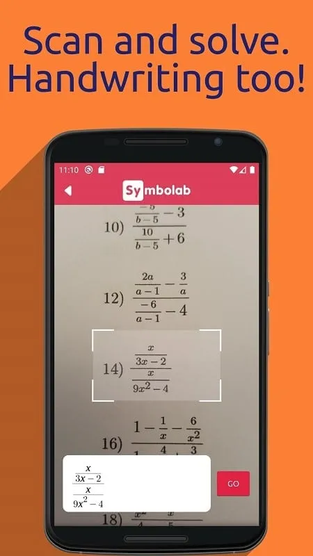 Symbolab Math solver mod demonstrating graphing functionality