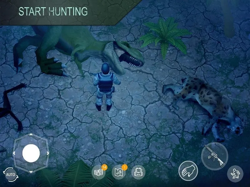 Taming a dinosaur in Jurassic Survival.