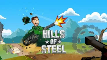 Tank battling on a hill in Hills of Steel.