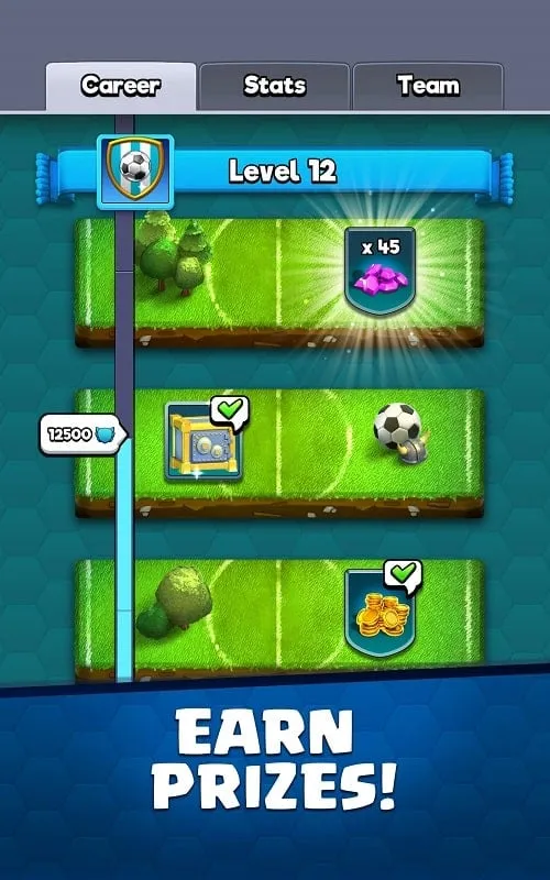 Team customization screen in Soccer Royale: Clash Games.