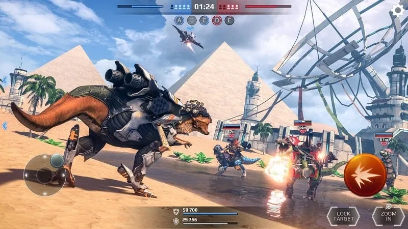 Teaming up in Jurassic Monster World.