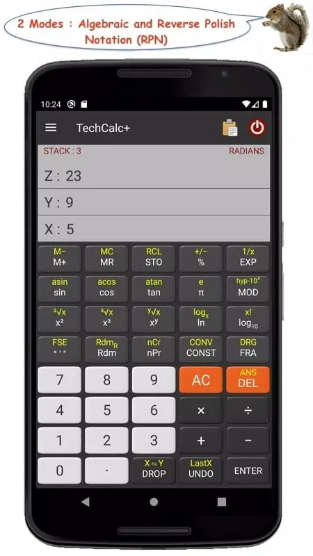 TechCalc apk illustrating different calculation categories