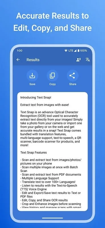 Text Snap mod displaying file management capabilities