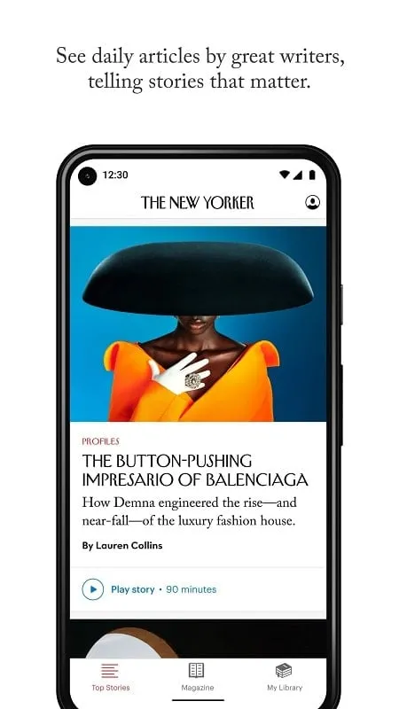 The New Yorker mod interface displaying content categories