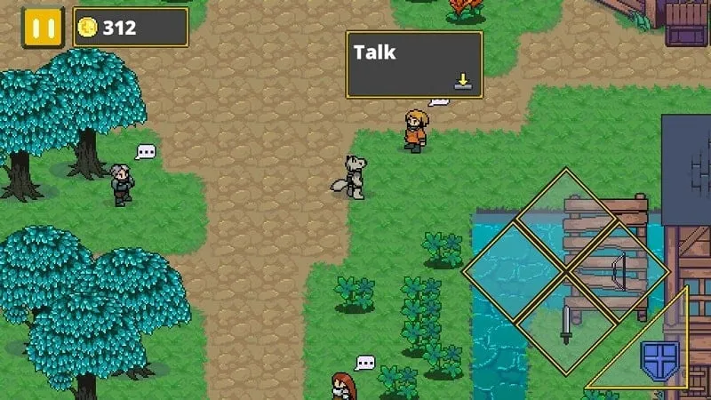 The vibrant village hub in Dungeon Quest Action RPG.