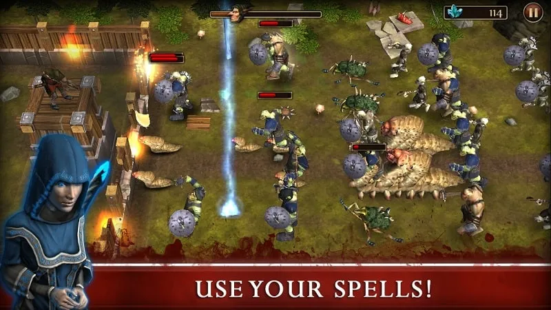 Three Defenders 2 gameplay screenshot showcasing the archer defending against monsters.