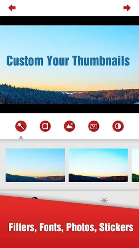 Thumbnail Maker mod with text and font options highlighted