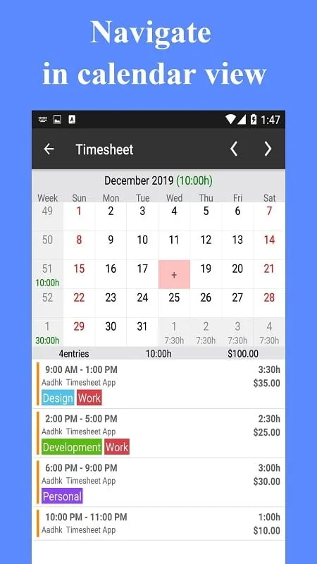 Tải xuống Timesheet Work Hours Tracker mod apk