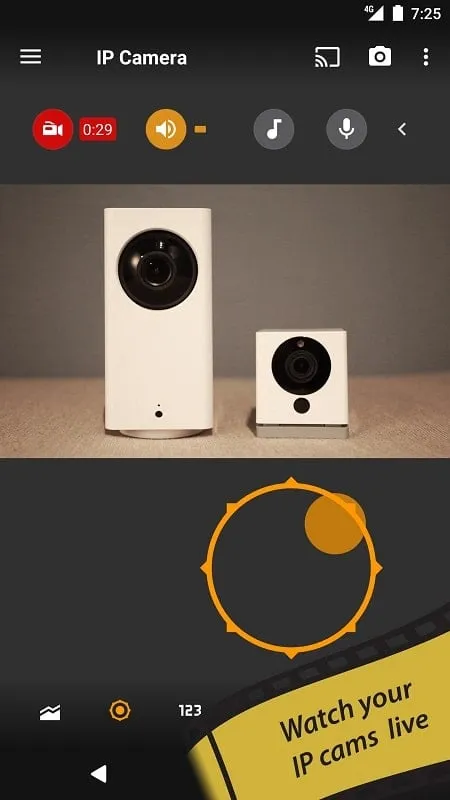 tinyCam Monitor PRO mod interface showing premium features