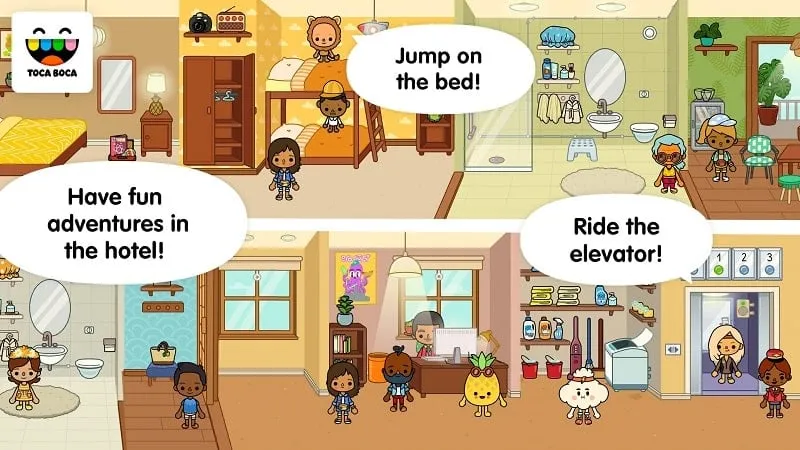 Toca Life Vacation screenshot of characters interacting