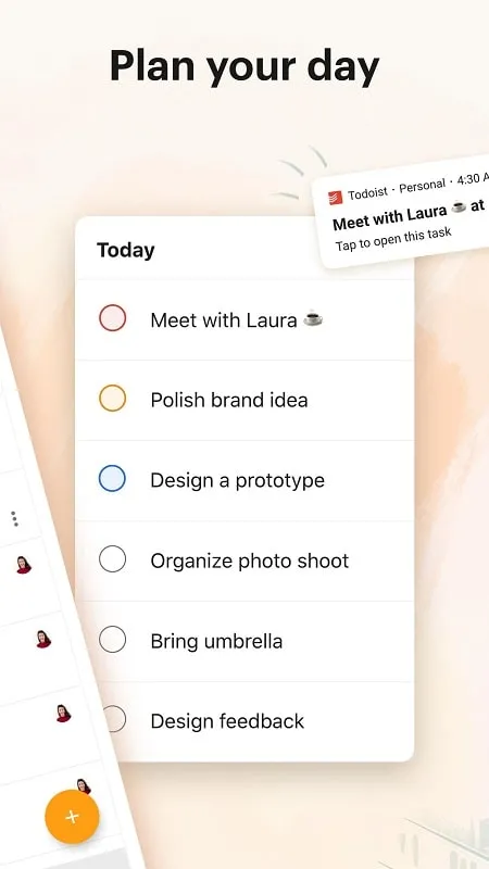 Todoist mod interface showing premium features