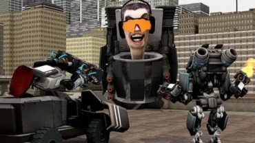 Toilet Fight gameplay screenshot showing a character fighting a Skibidy Toilet.
