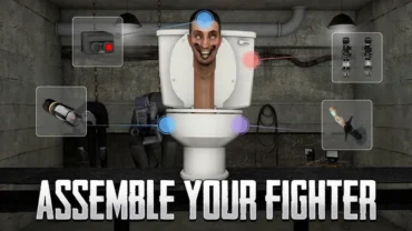 Toilet monster attacking a camera-headed warrior in Toilet Laboratory.