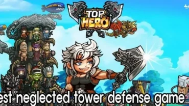 Top Hero Tower Defense main screen.