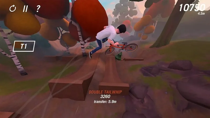 Trail Boss BMX gameplay on a mobile device.