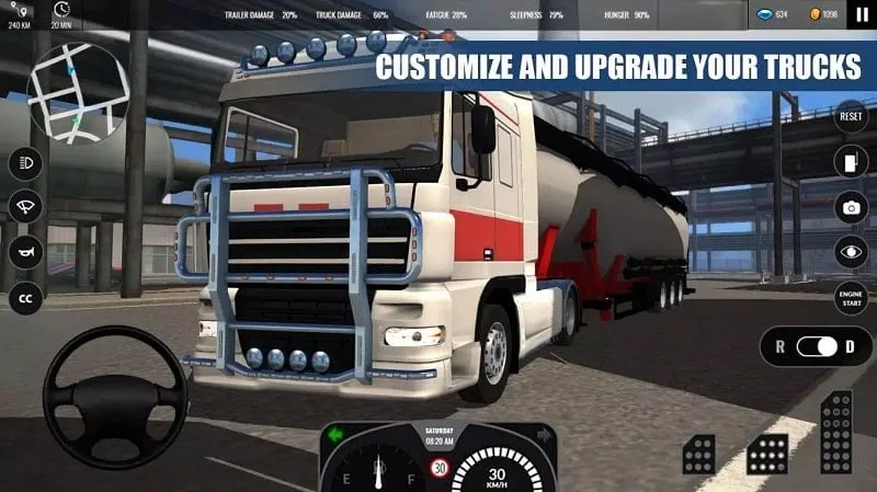 Truck customization options within the game interface.