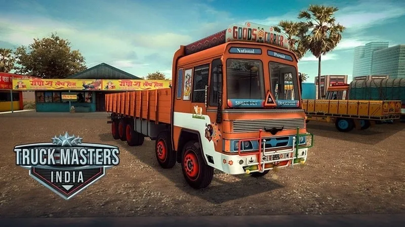 Truck driving on a road in Truck Masters India.