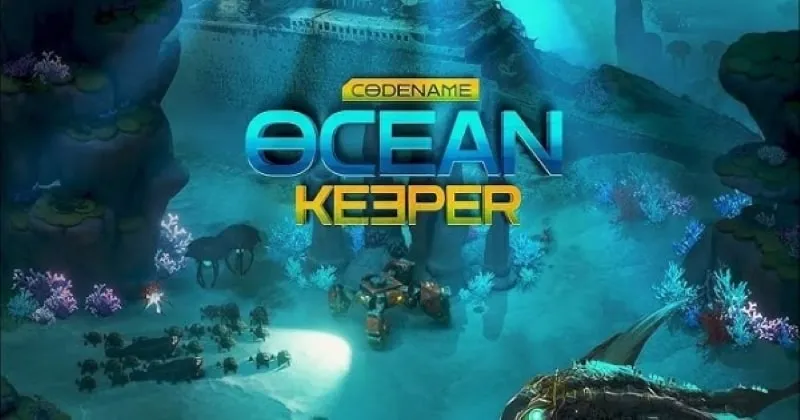 Underwater mecha combat scene in Ocean Keeper.