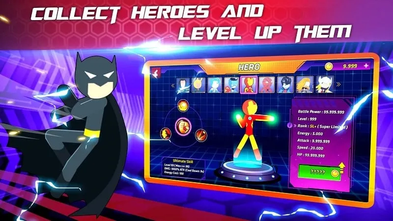 Unlocking all heroes in Super Stickman Heroes Fight.