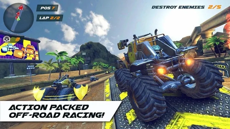 Upgrading a vehicle in RACE: Rocket Arena Car Extreme using the unlimited money mod.