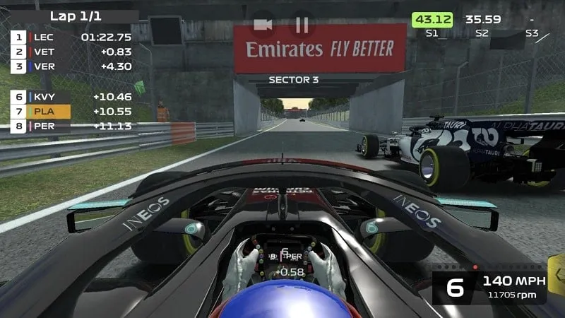 Upgrading car parts in F1 Mobile Racing.