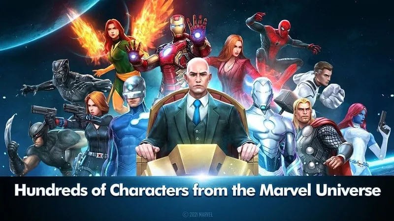 Upgrading characters in MARVEL Future Fight.