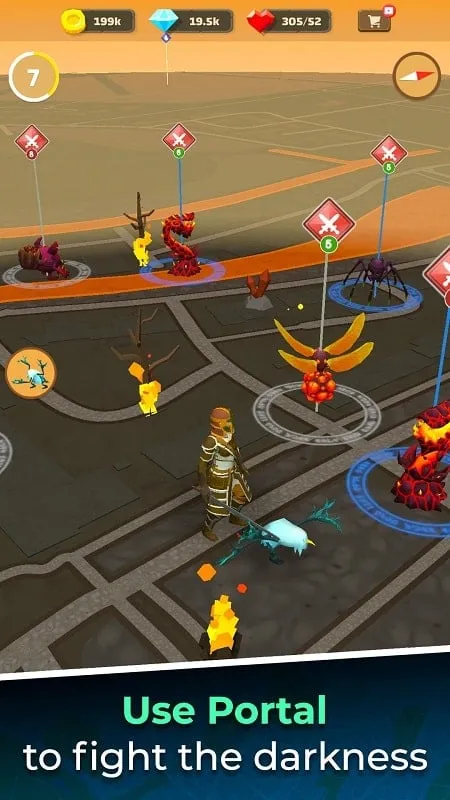 Upgrading equipment in Magic Streets.