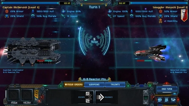 Upgrading ship components in Star Traders: Frontiers.