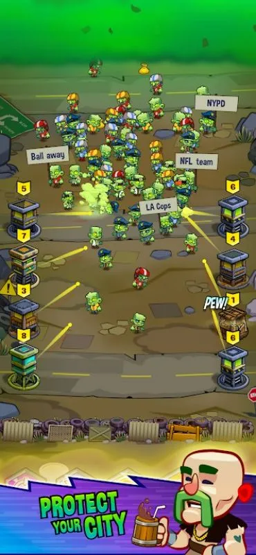 Upgrading towers in the Zombie Nations skill library.