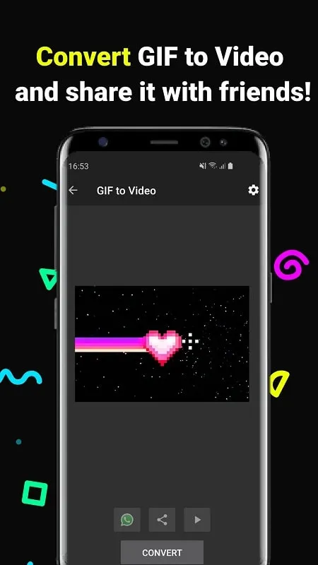 User exploring GIF to Video's vast library using the mod