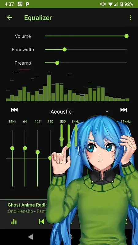 Using Anime Music Radio mod features