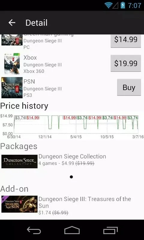 Using Bestappsale mod features to track app prices