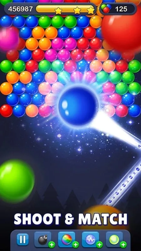 Using in-game boosters in Bubble Pop! Puzzle Game Legend.