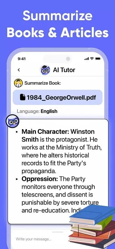 Using text summarization feature in Nerd AI mod apk