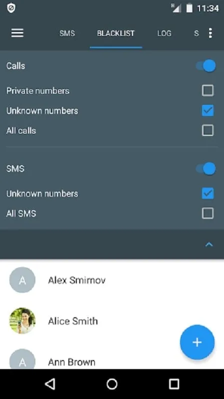 Using the blacklist feature in Calls Blacklist PRO mod