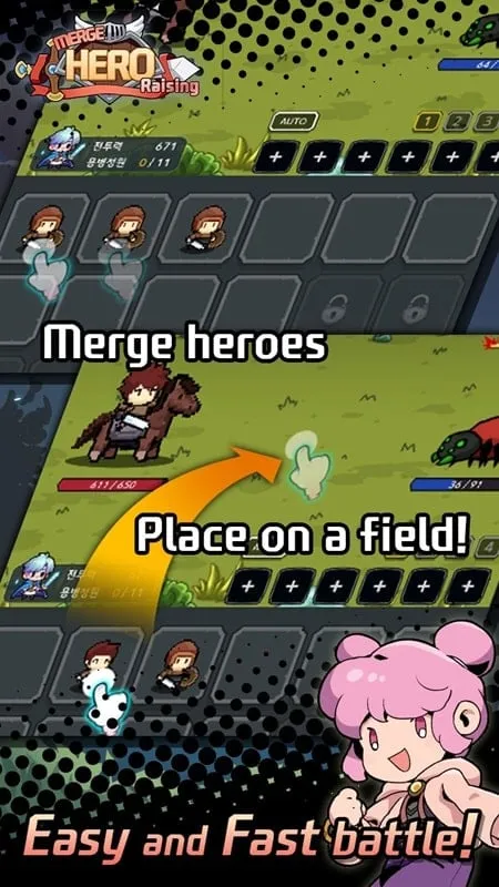 Using the Buff Multiplier feature in Merge Hero Raising to customize the gameplay experience.