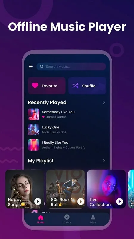 Using the download feature in the My Music Offline Music Player mod